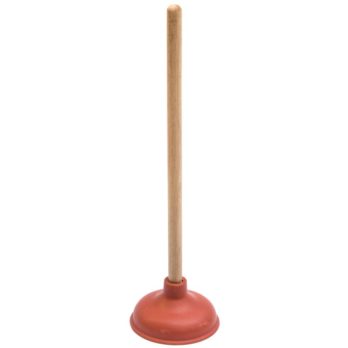 Non Sleeve(Half-Ball) Type: Rubber Toilet Plunger with 18” Wood (HO-309/BW)