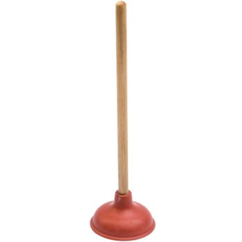 Non Sleeve(Half-Ball) Type: Rubber Toilet Plunger with 18” Wood (HO-305/BW)
